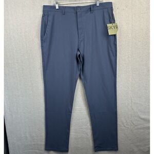 SKYR Tricot Dynasty Slim Fit Pants Men's L/XL 36x32 Blue 4-Way Stretch Golf